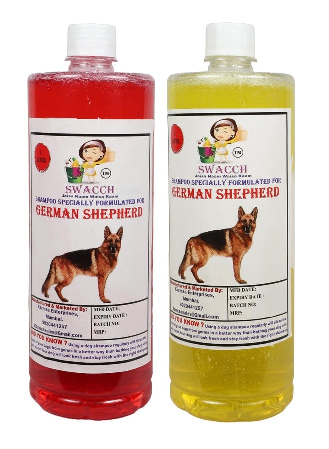Swacch Shampoo Specially Formulated for German Shepherd (1 Litre) (Comb Pack of 2) Jasmine & Lemon - Image 1
